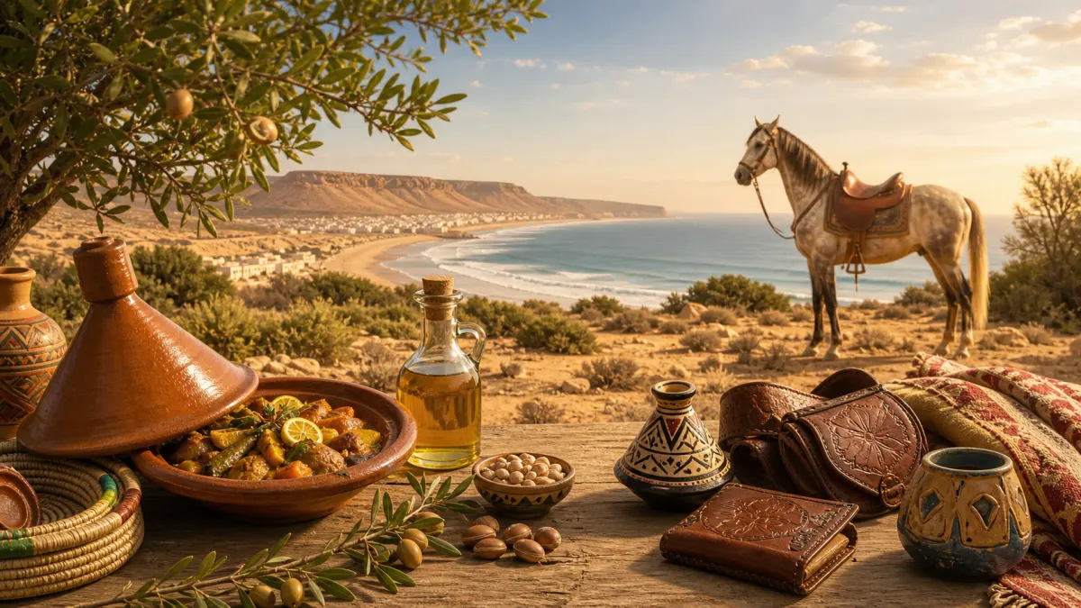 Hidden experiences around Agadir including an argan landscape horseback riding on the beach and a Moroccan tagine