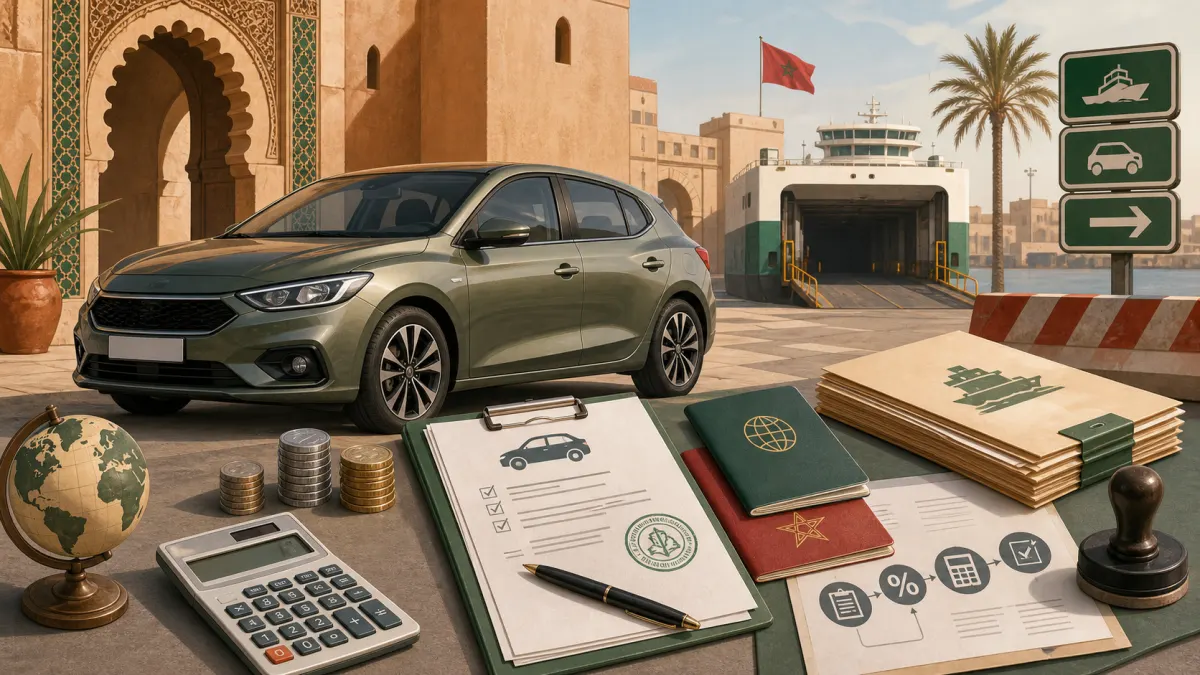 Importing a car to Morocco with customs documents taxes and ferry port